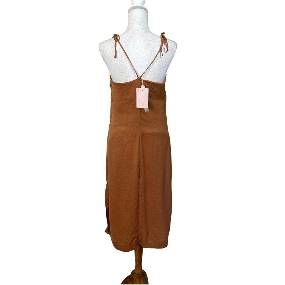 Avec Les Filles Almond Midi Slip Dress, small, minimalist, bohemian, romantic - Picture 2 of 6